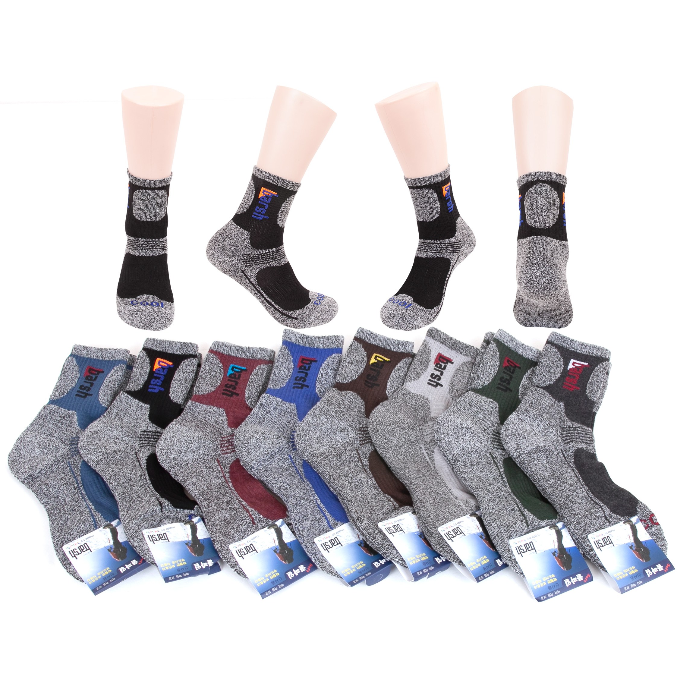 남성 인따르시아 바쉬  등산양말 5켤레 이중바닥 통기성 좋은 쿨파일 COOL 중목양말 다양한색상 국내생산 등산양말 작업양말 9,250원
