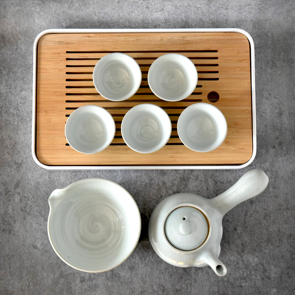 이천도자기 연하늘빛 분청 5인다기 전통다기세트 다도세트 50,000원