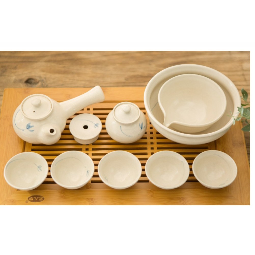 미색 파란꽃 5인다기 풀세트 다도입문 전통 도자기다기, 1개 113,000원