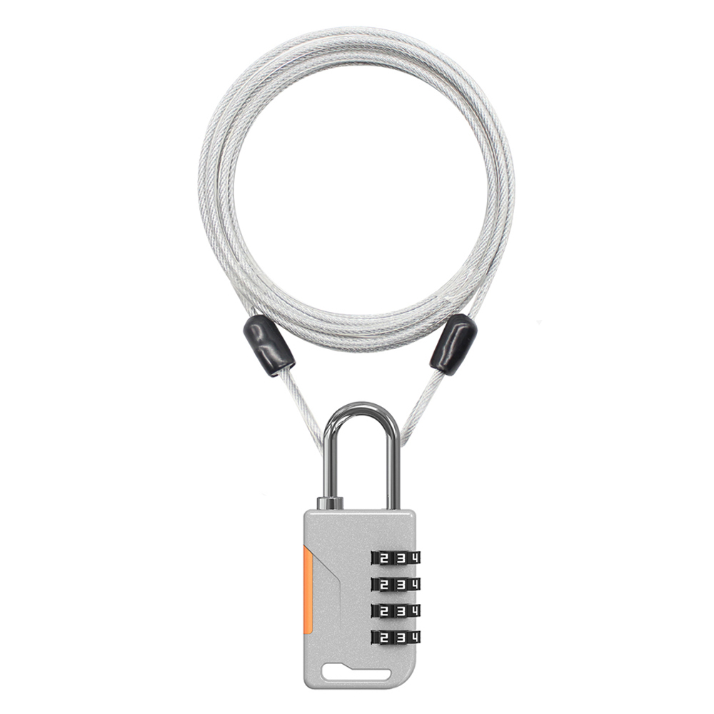 트래블큐브 스테인레스 코팅케이블 2.5m + 샤이니 4다이얼 안전자물쇠 세트 그레이 9,800원