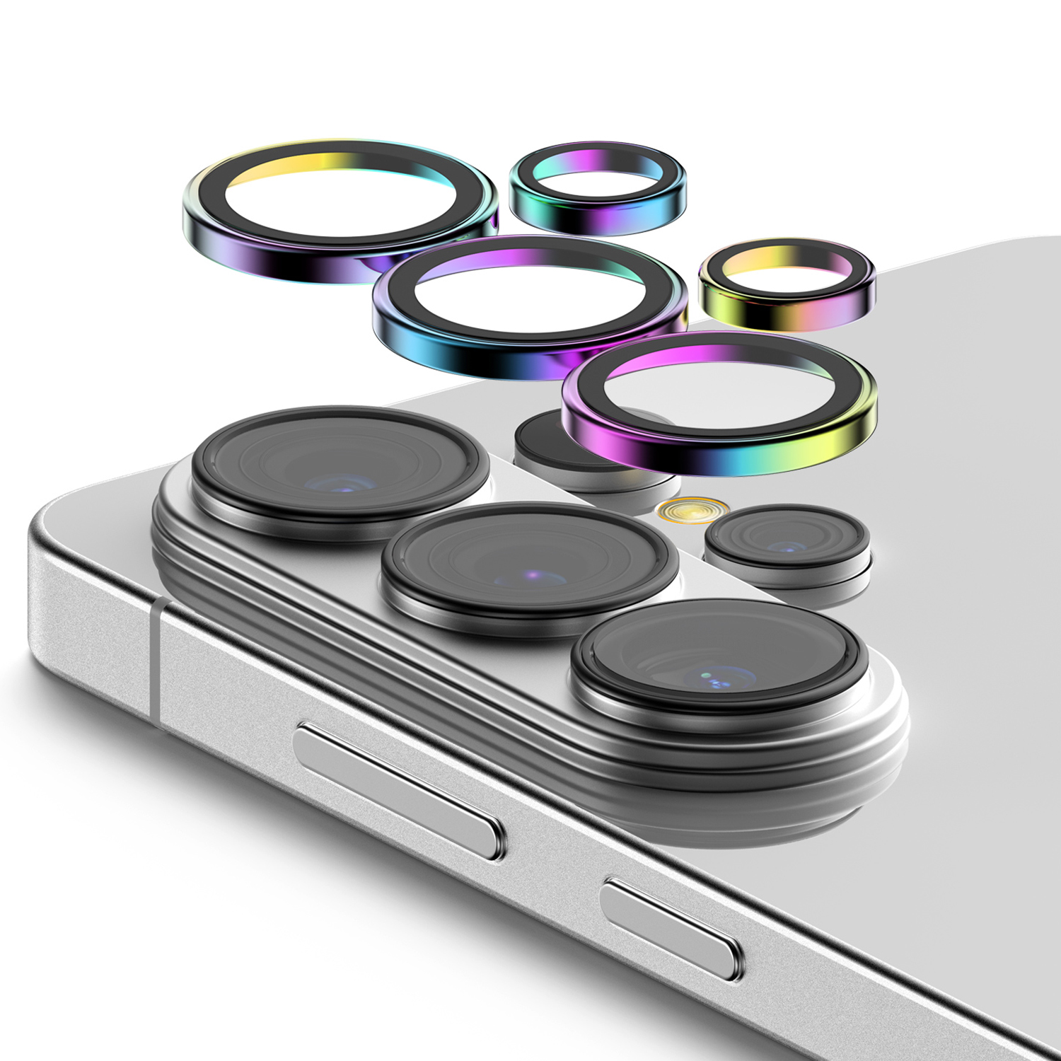 케이엠디자인 강화유리 메탈링 카메라 렌즈 보호필름 오로라 1세트, 1개 8,580원