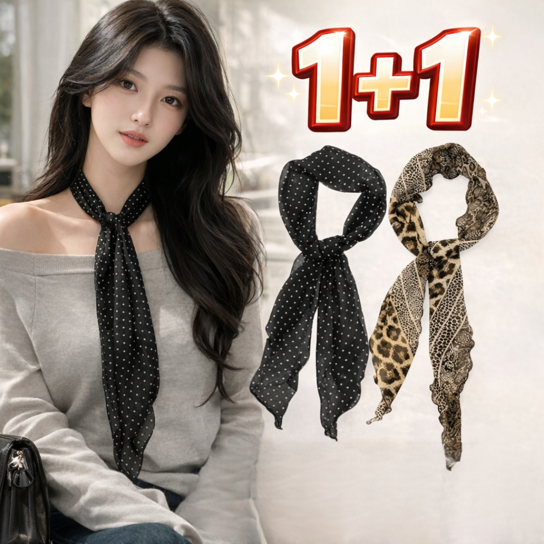 샤쯔 데일리 포인트 도트/패턴 쉬폰 스카프 2개 세트 14,150원