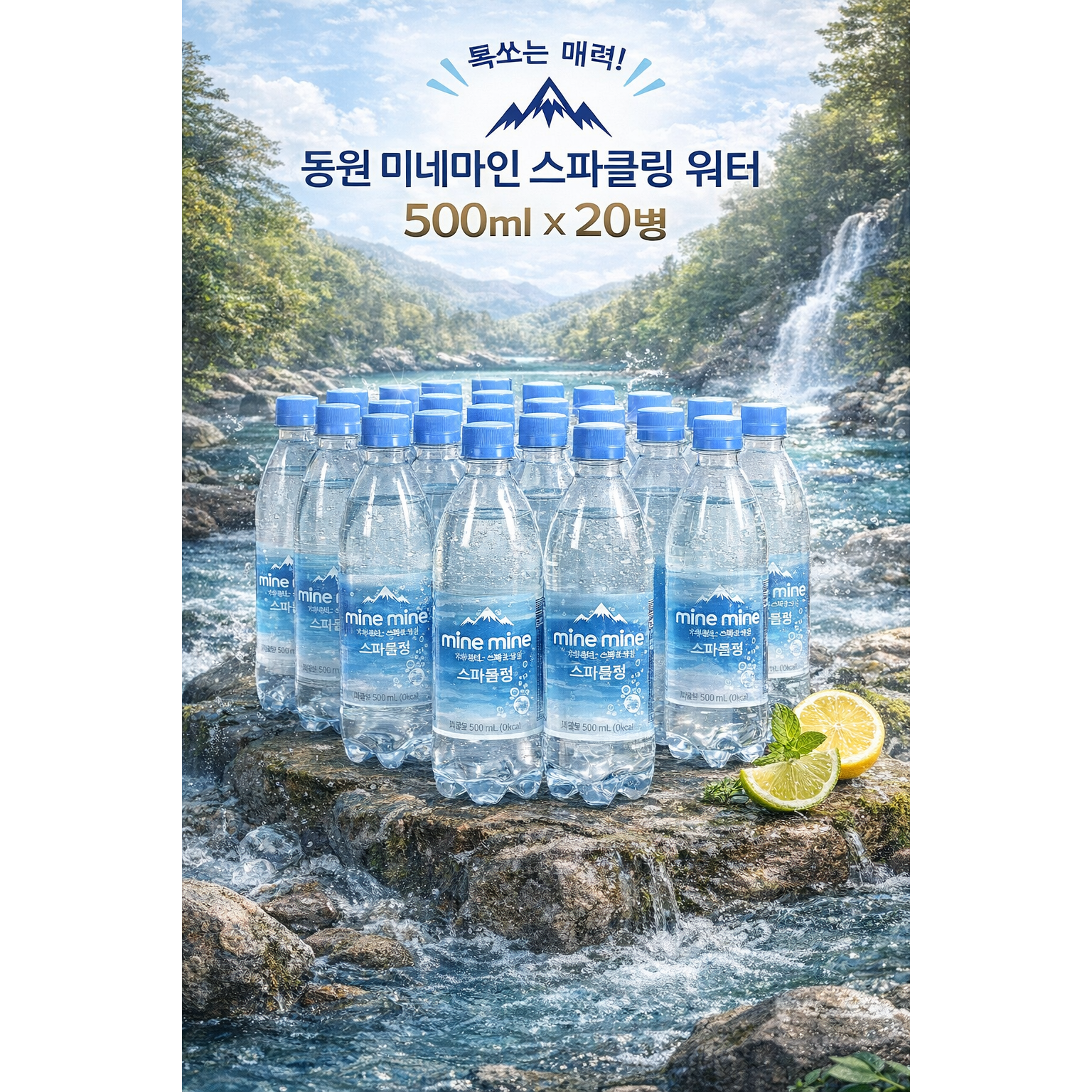 동원 미네마인 스파클링 워터 500ml 20병 / 톡쏘는 알싸한 천연 스파클링 미네랄 워터 자연담은 탄산수, 20개, 500ml 14,900원