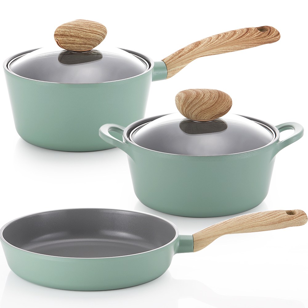 네오플램 레트로 IH 인덕션 냄비 후라이팬 3종세트 드메르그린 98,000원