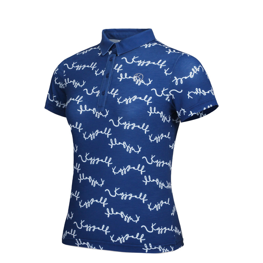 김영주골프 여성 레터링 패턴 티셔츠 K2MWSH1638 10,000원