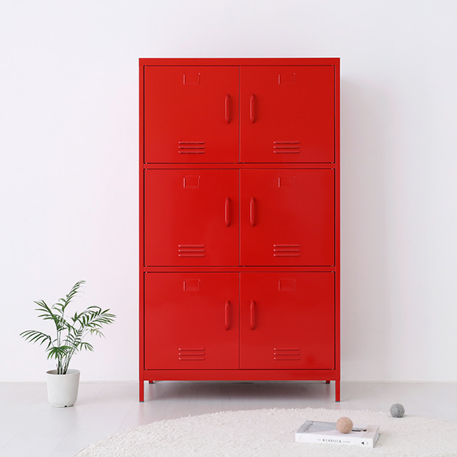 마켓비 MKB 철제수납장 캐비넷 6문 9131600, 레드 7017.3024 287,000원