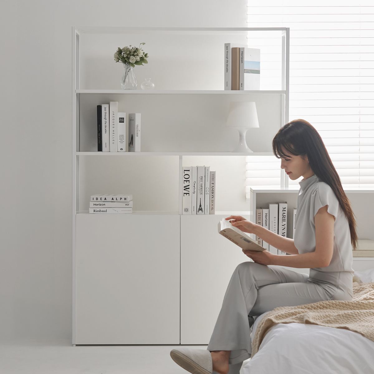 도모 레나스 하단 도어형 스틸 책장 1200 방문설치, 화이트, 5단 149,000원