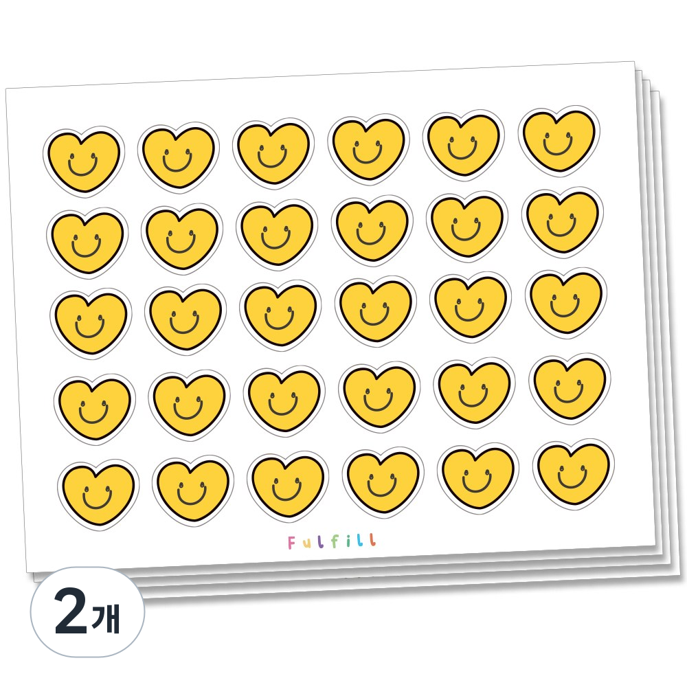 풀필 미니 하트 표정 엘로우 스마일스티커 선물포장 데코 다이어리 스티커 450조각 17,630원