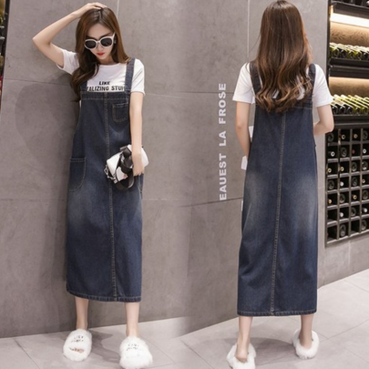 여성용 기본 멜빵 데님 원피스 27,900원