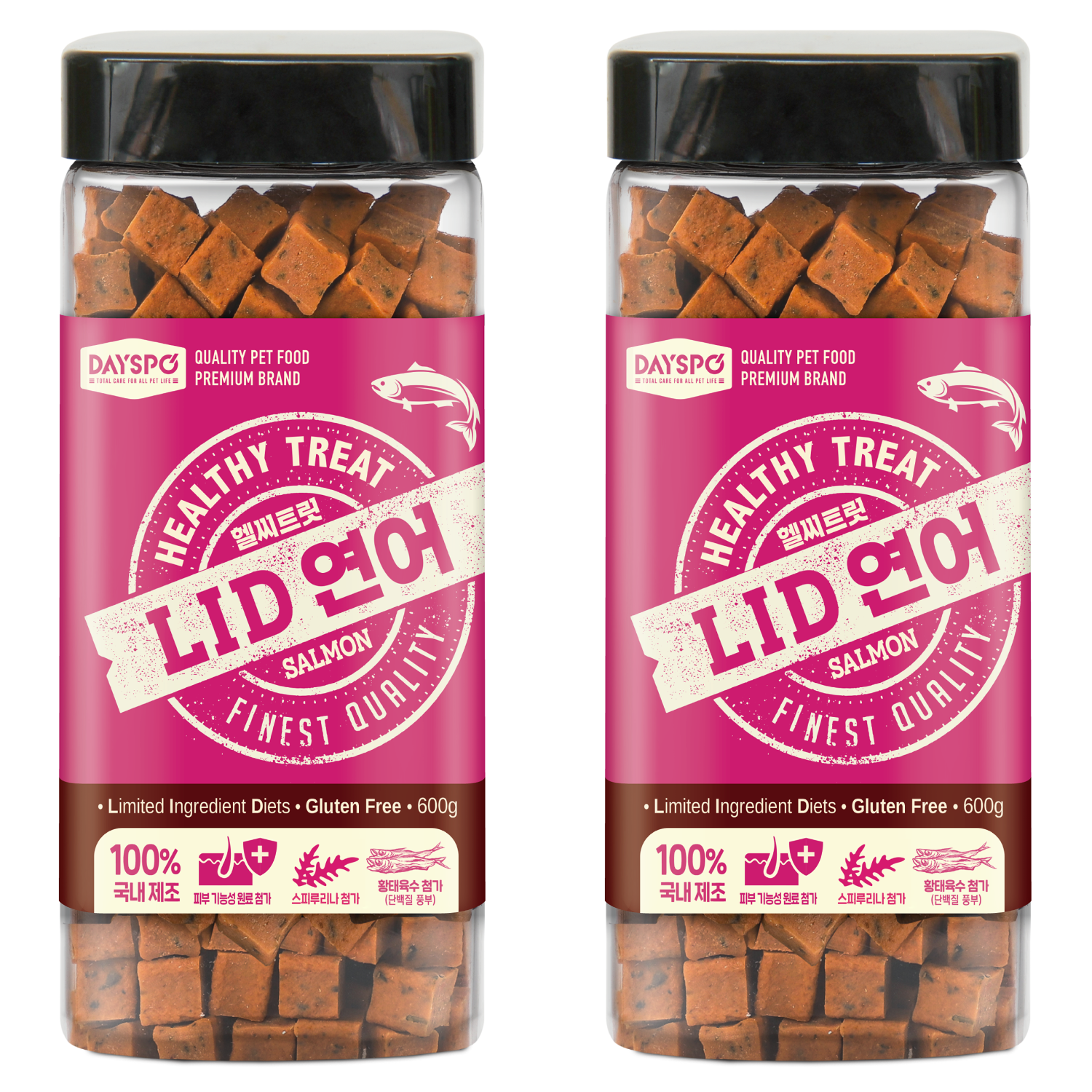 데이스포 강아지 헬시 트릿 LID 져키 간식, 연어, 600g, 2개 27,910원