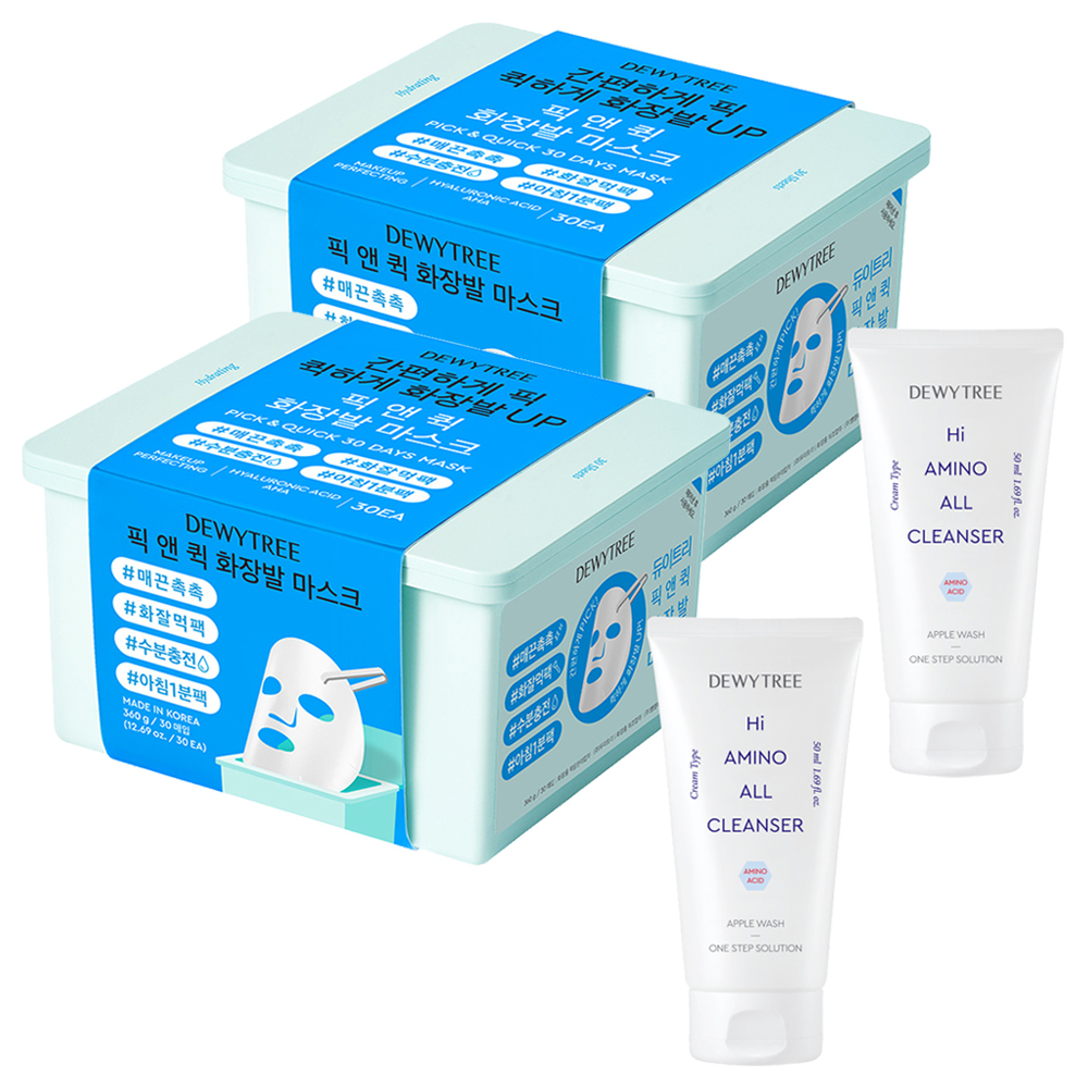 듀이트리 스페셜 픽앤퀵 뽑아쓰는 화장발 마스크+ 하이아미노 폼 50ml, 1개입, 2개 35,580원