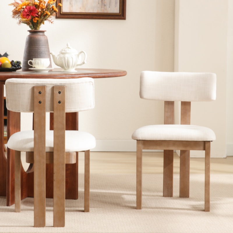 Dayalane 식탁의자 천연 린넨 소재 포근한 시트 인테리어 카페 다이닝 식탁의자, 2개, 베이지 202,000원