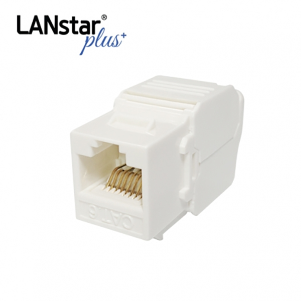 LANstar CAT.6 UTP 키스톤잭 모듈/LSP-6KTVM-U1WT/Tooless형/RJ45 8P8C I형/벽부착형 플레이트나 아울렛 공박스에 장착사용/별도의 압축 툴 없이도 1,700원