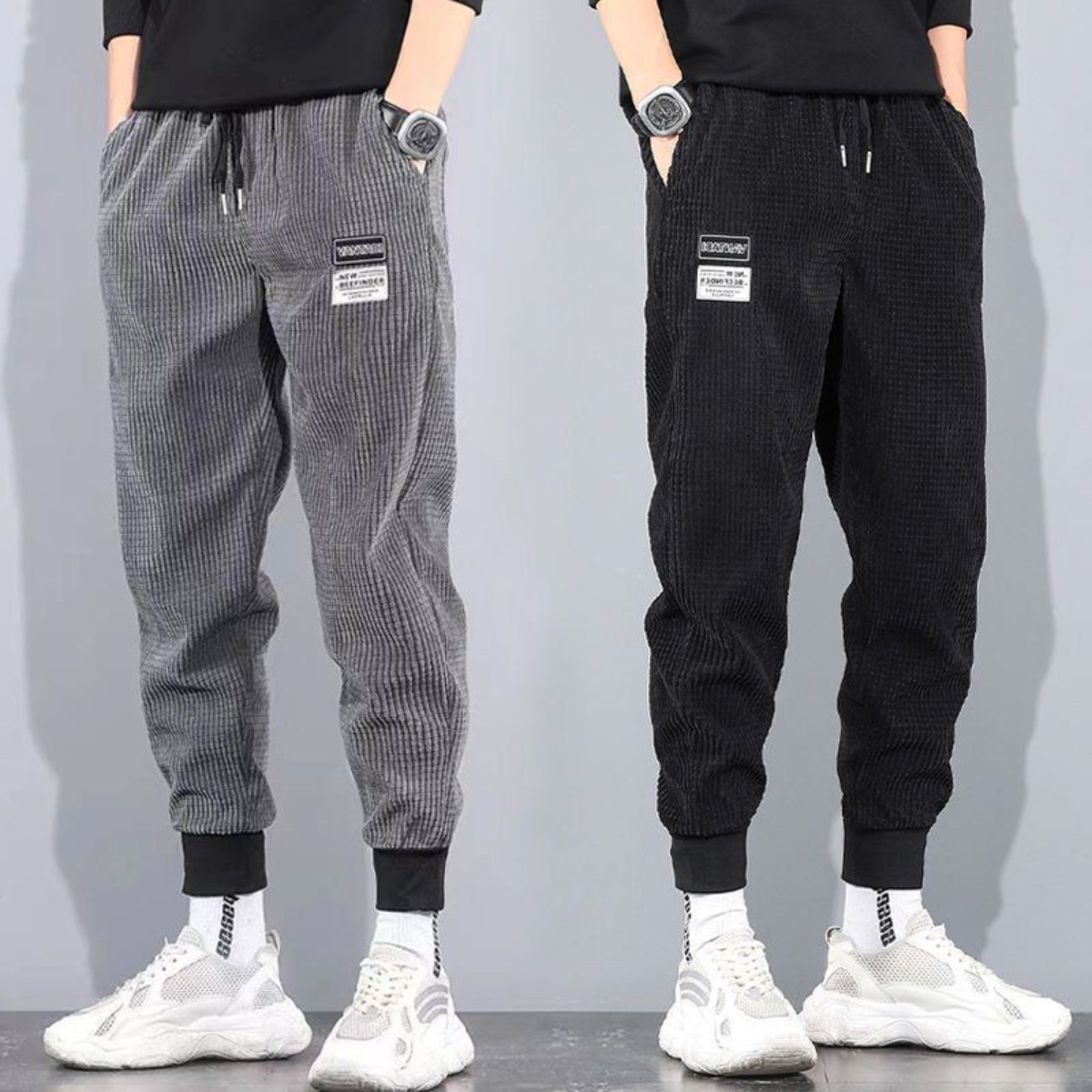 1+1 겨울 남성용 기모 조거팬츠 스판 따뜻한 밴딩 트레이닝 츄리닝 바지 빅사이즈 남자 작업바지 25,800원
