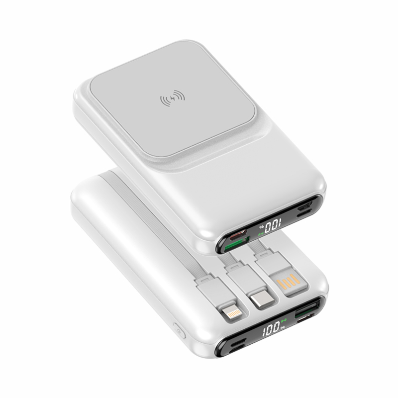 CCAGU 맥세이프 고속충전 보조배터리 무선15W  대용량 20000mAh 케이블 일체형 LCD잔량표시 27,800원