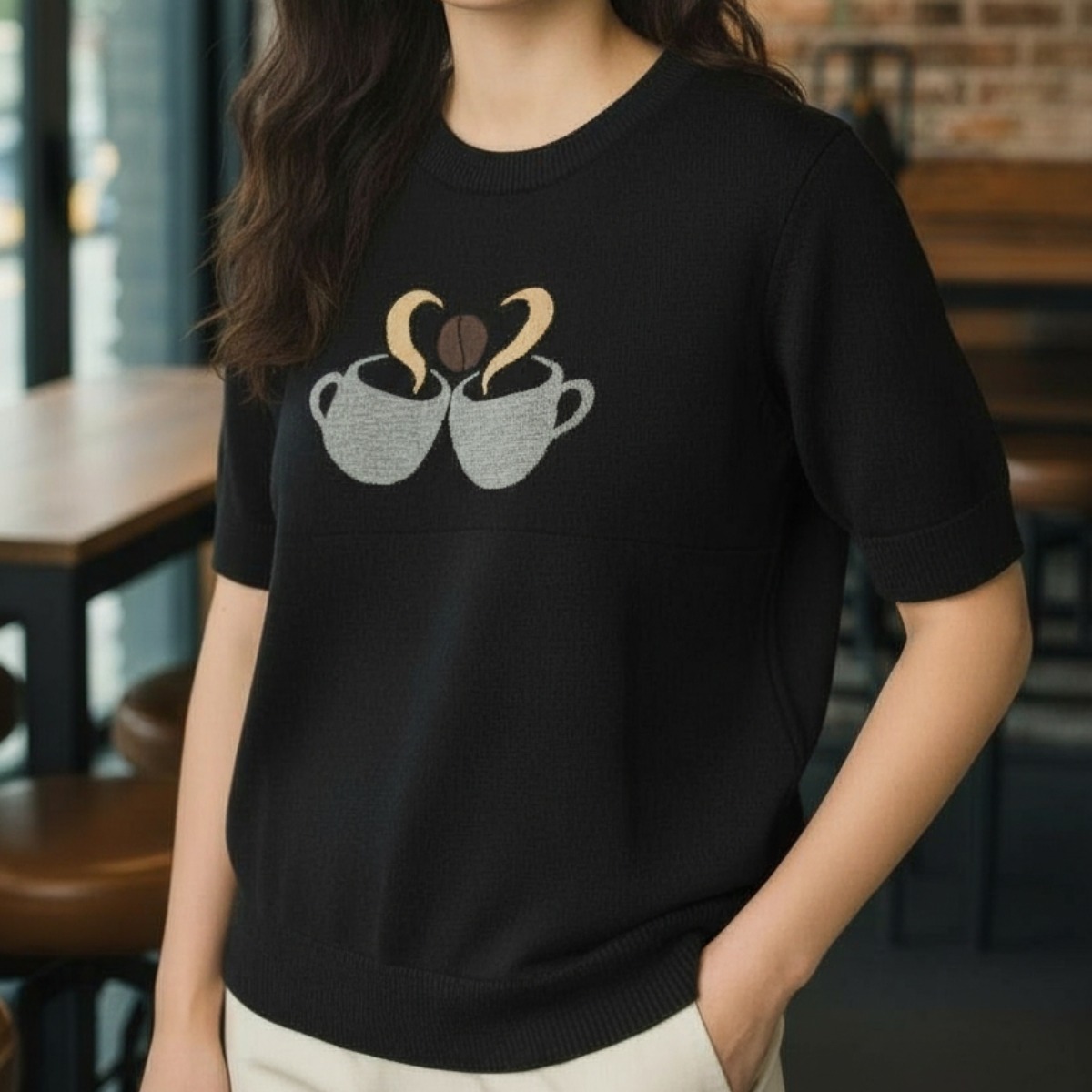 니트골프웨어 골프웨어니트 골프웨어인타샤 여성골프웨어니트 인타샤니트 장미꽃 반팔 60,000원