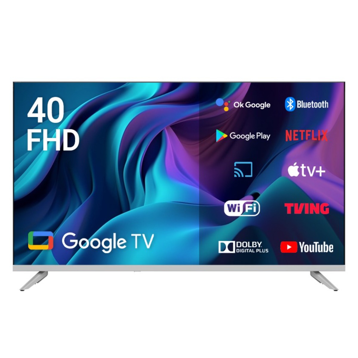 큐빅스 101cm 40인치 FHD LED TV 화이트에디션 구글 스마트 티비 안드로이드5.0 에너지1등급 고화질티비, 40 FHD 화이트, 방문설치, 벽걸이형, 101cm(40인치) 359,000원