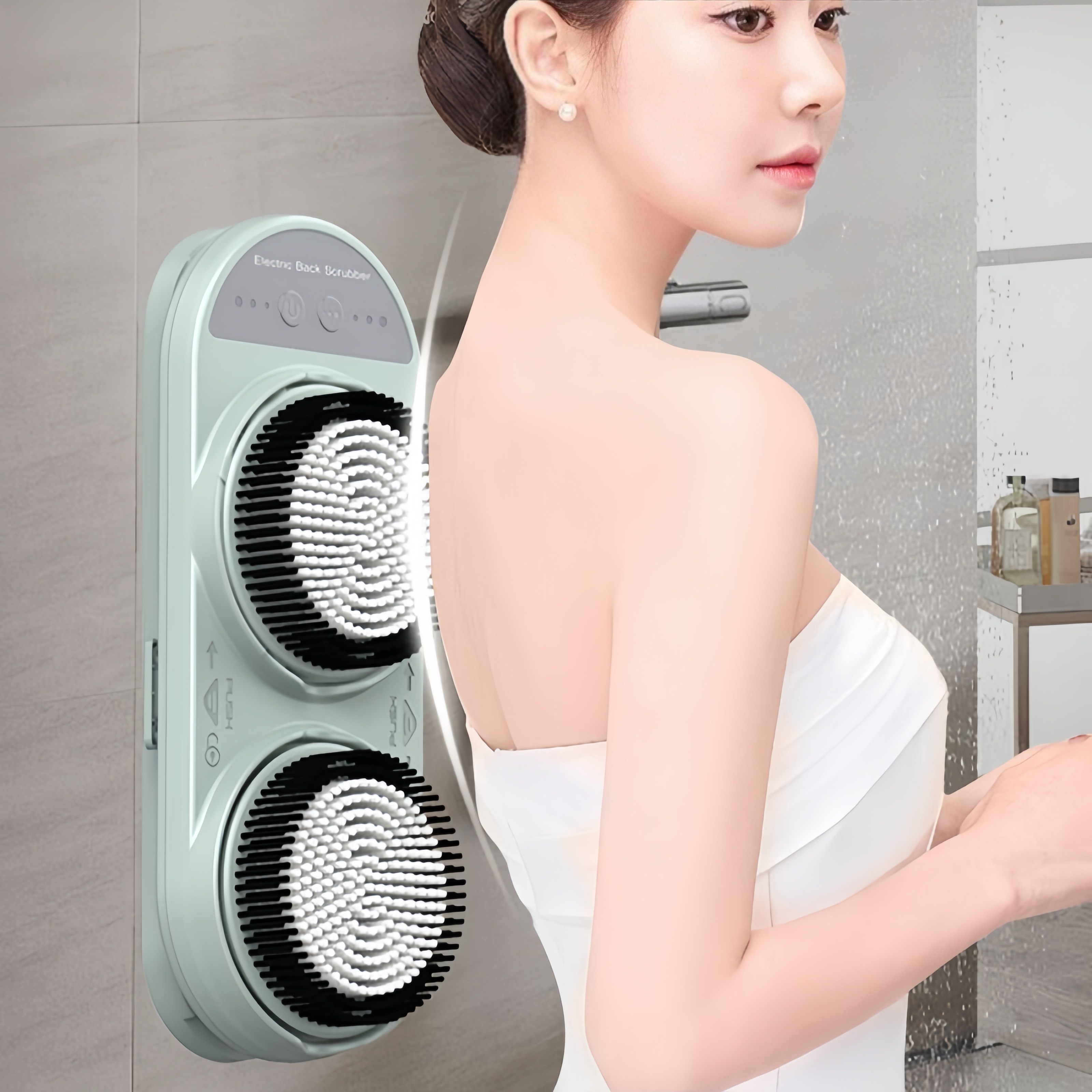 Mochae 벽걸이 자동 때밀이 전동 바디브러쉬 듀얼 브러시 헤드 샤워브러쉬 3단 조절 전신 방수 샤워 마사지 브러쉬 115,800원