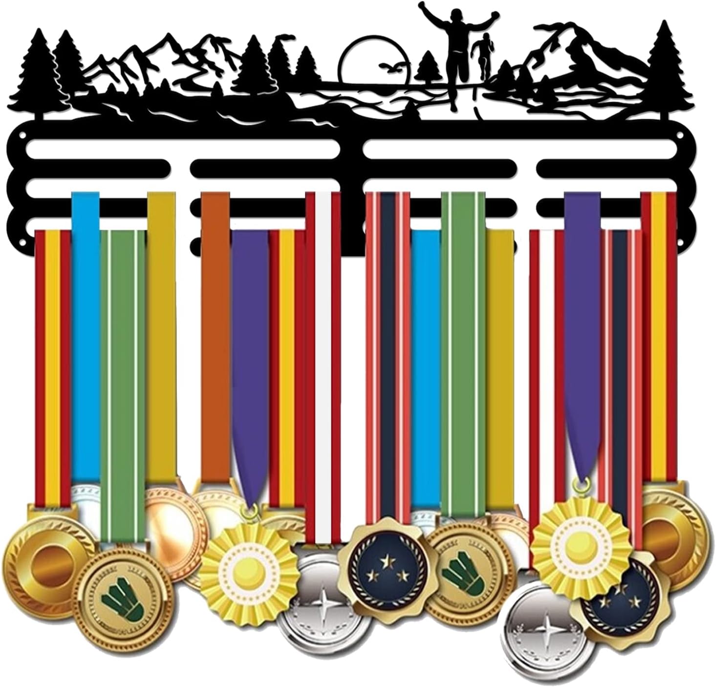 철제 메달 전시대 블랙 월랙 나사 포함 벽걸이형 운동 명예 기념품 걸이 15x40cm 1세트 8,960원