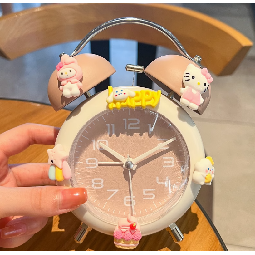 태한 무소음 초침 종소리 알람 무드등 탁상시계, 핑크 헬로키티 14,820원