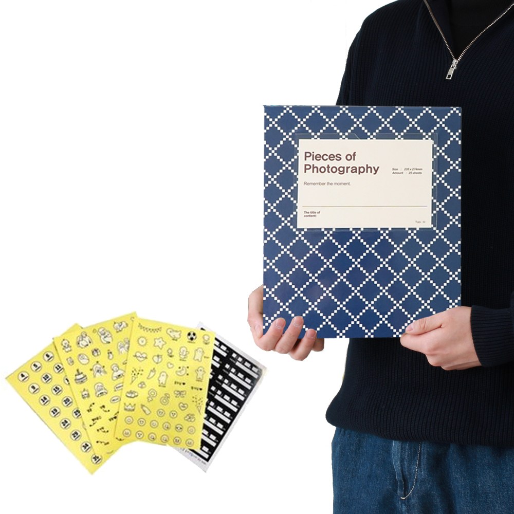 브랜드엘 메모리 기록 초음파앨범 + 주수스티커 5종세트, 바인더앨범 (몬네이비) / 주수스티커 세트 22,800원