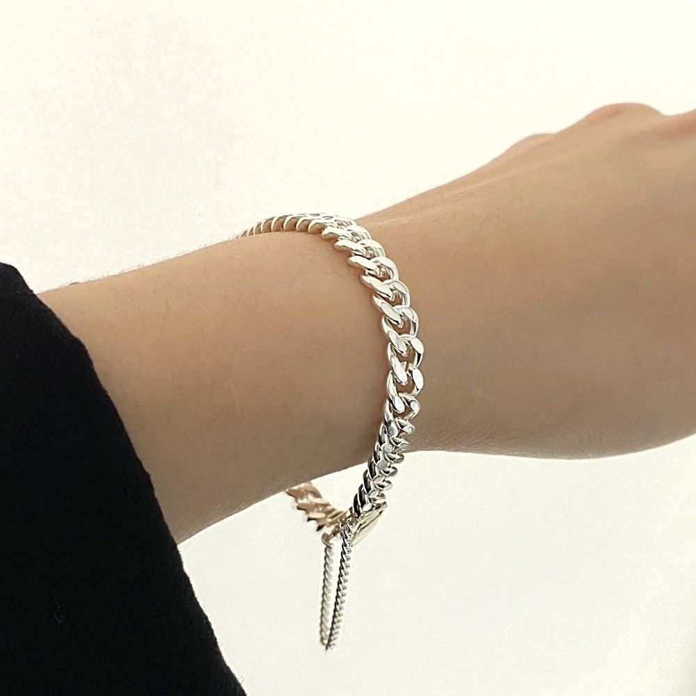 르제이실버 925 5mm 베이직 실버 체인 은팔찌 커플 남자 여자 269,000원