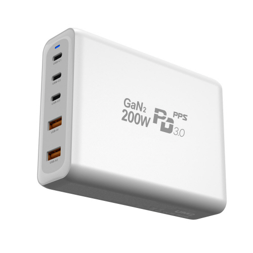 유엠투 200W GaN2 PD 접지형 5포트 고속 충전기, 화이트, 1개 83,660원