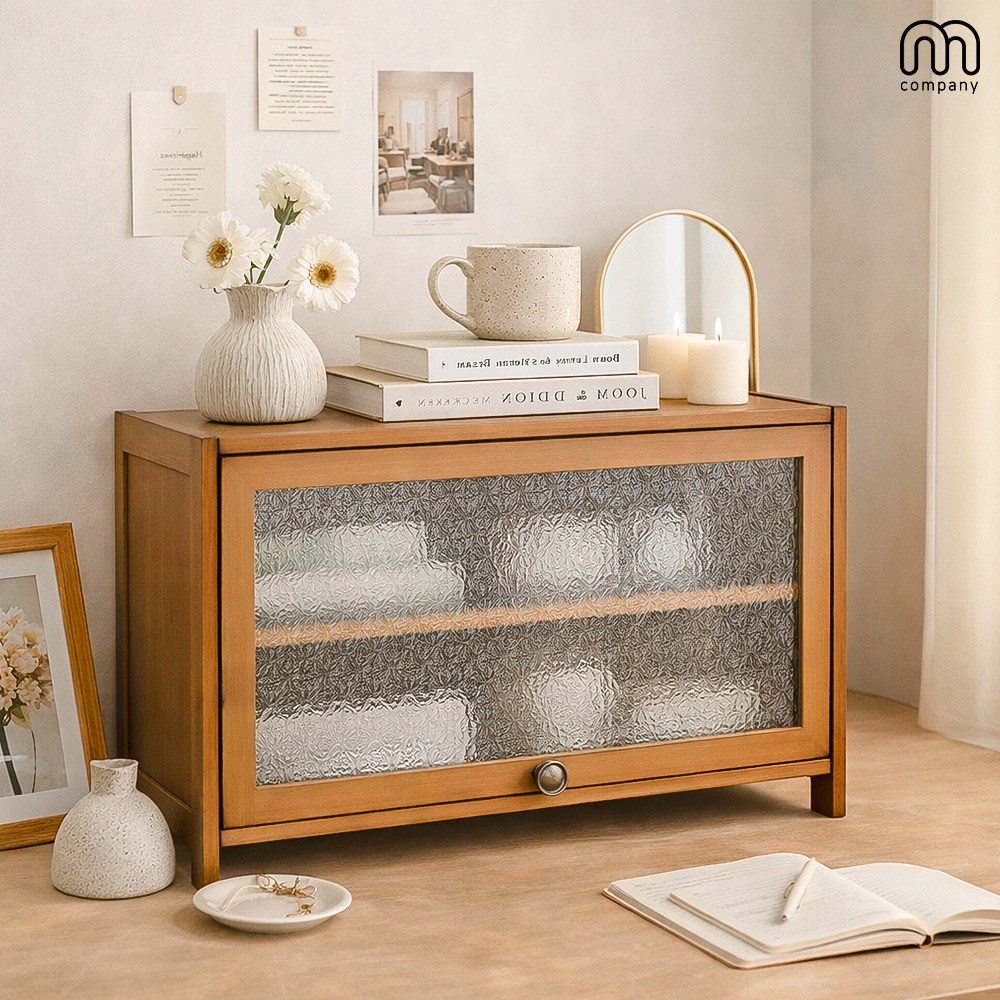 엠컴퍼니 2단 원목 책꽂이선반 인테리어 책상 책꽂이 서류 정리함 미니 전면 책장 간이 북앤드 서랍 수납장 책상위 책꽂이 엔틱 우드 [HR32756Py] 46,500원