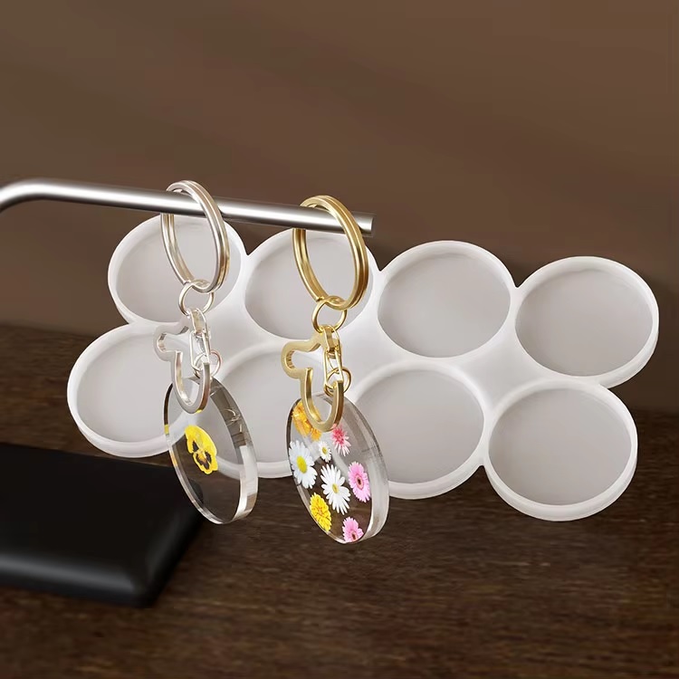 실리콘몰드 레진몰드 8구 원형 키링 몰드 (F6), 8구키링몰드 5,900원