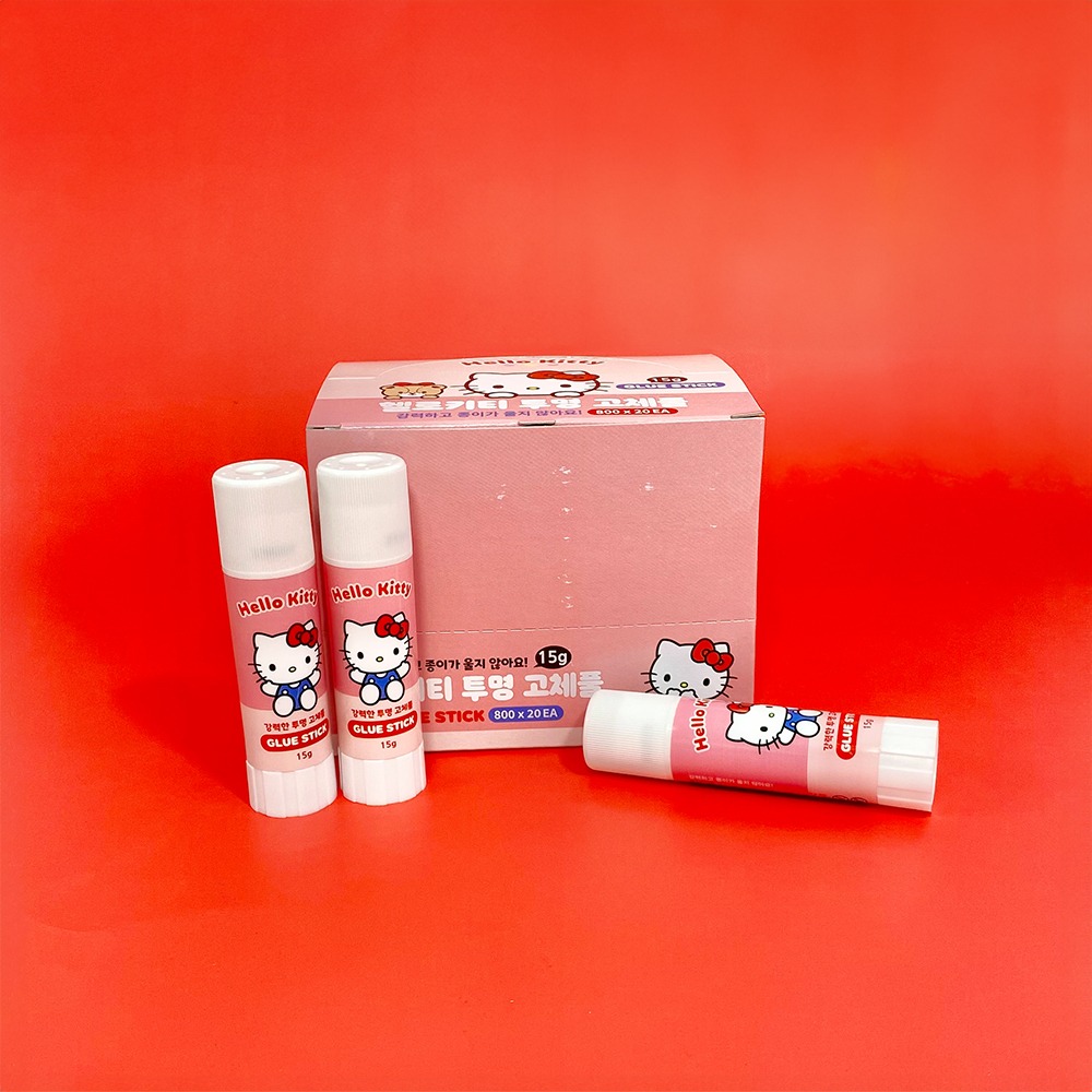 산리오 딱풀 헬로키티 무독성인증 투명고체풀 15g x3개입, 3개, 15g 3,000원