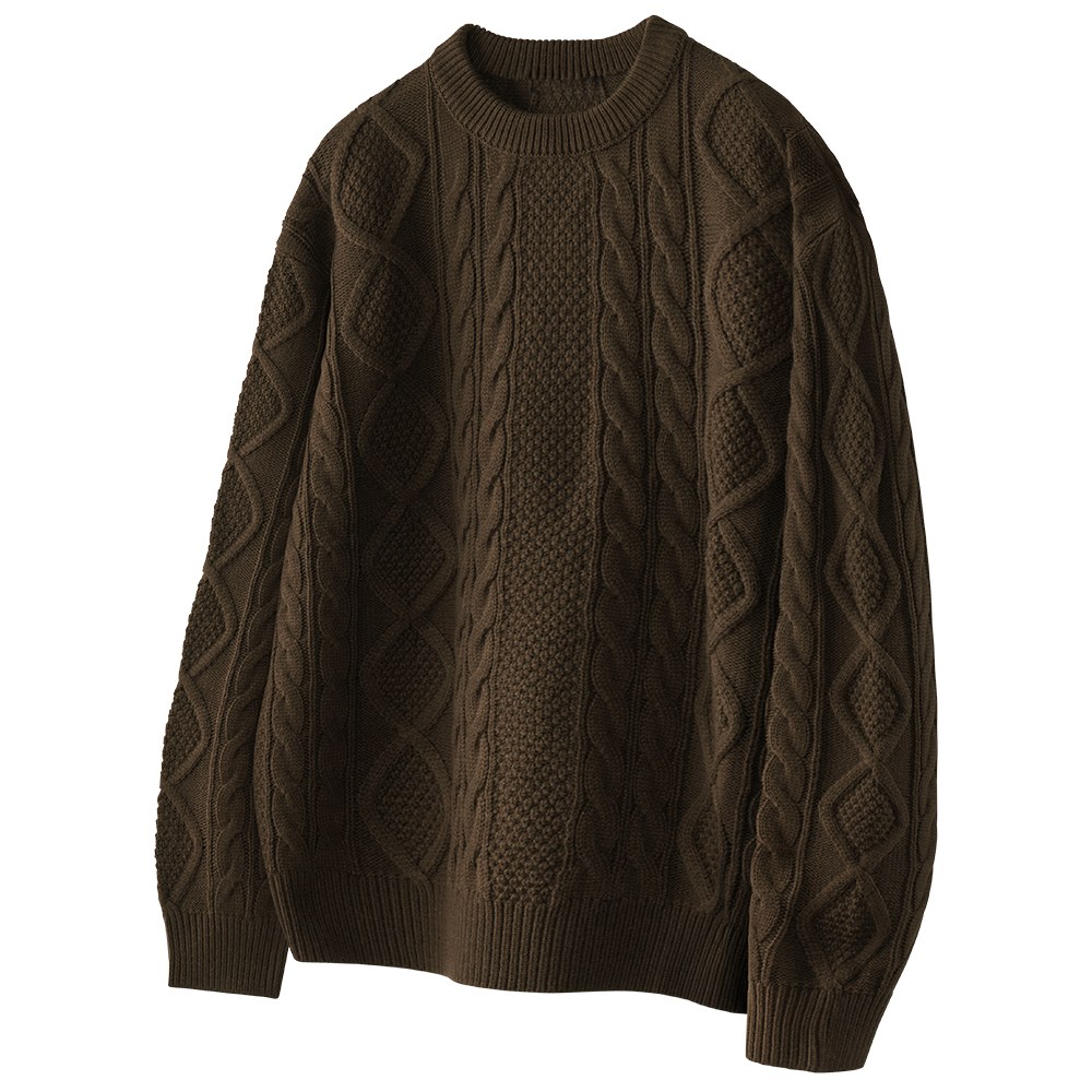 팀스핏 남성용 빅사이즈 오버핏 아란 케이블 라운드 니트 5Color 36,900원