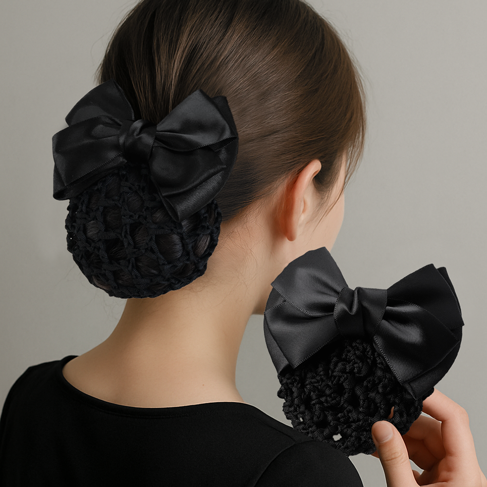 비단길 듀이 올림머리 리본 그물망 머리핀 2p 4,500원