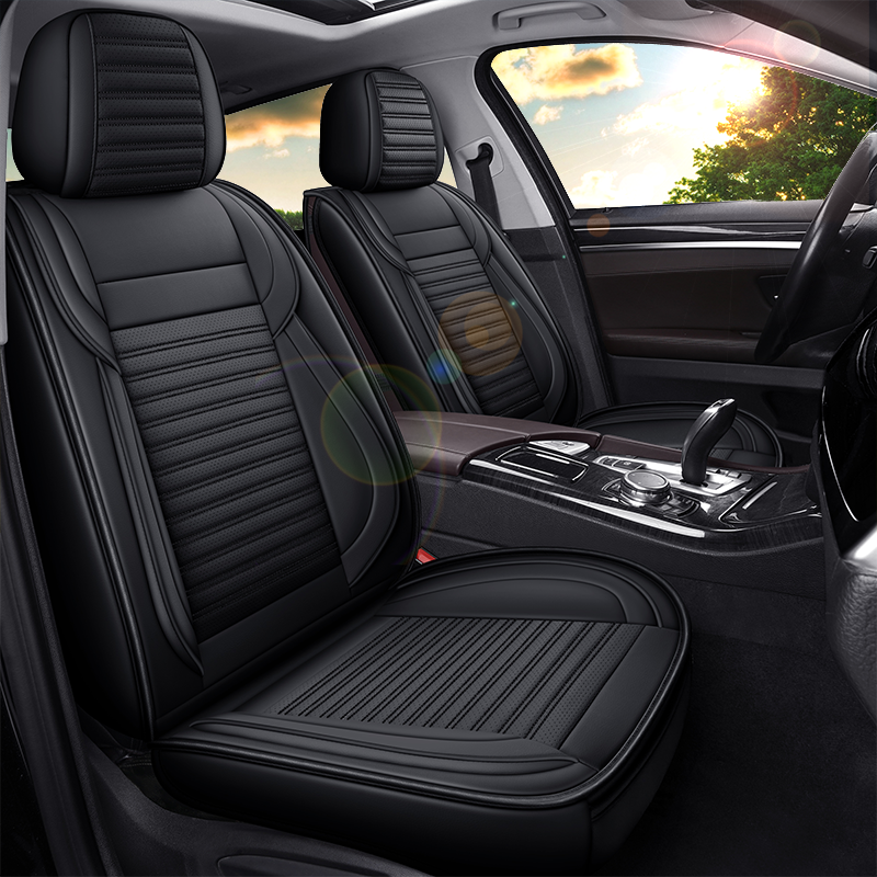 Novaseed 프리미엄 카시트 커버, 대중소형 4도어 승용차, SUV 등, 통기성 좋음/미끄럼 방지/방수, 사계절 통용, 스포츠 스타일 시트 커버, Black, 2개 158,800원