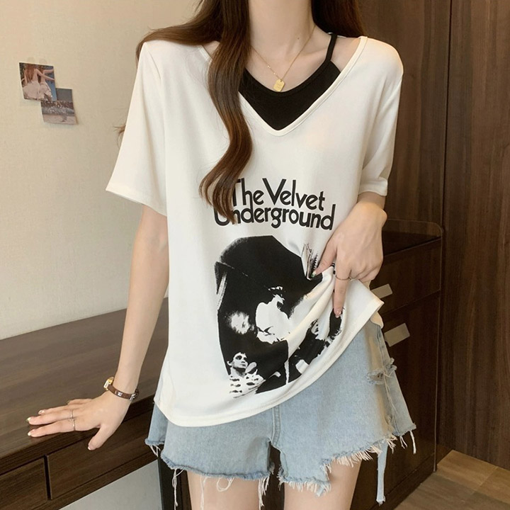 드마엘 더 벨벳 나시 레이어드 오버핏 반팔티(4color)+델로나 14,990원