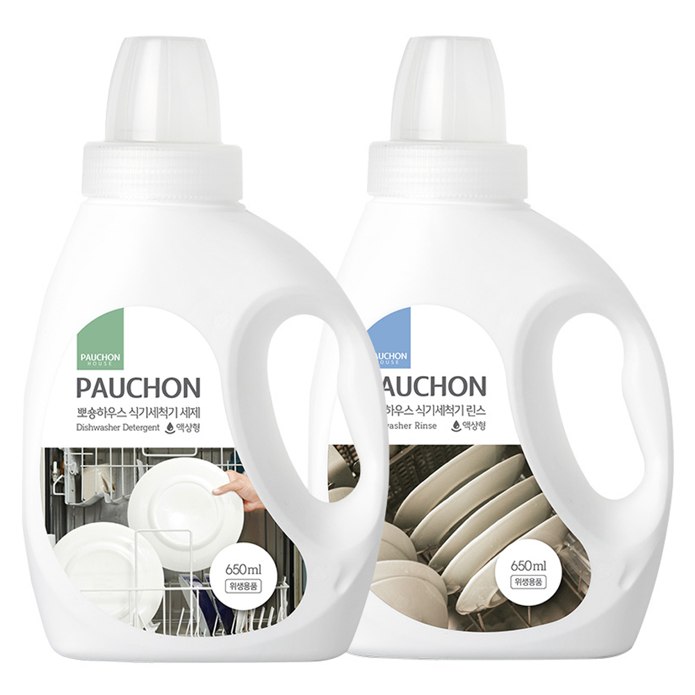 뽀숑하우스 식기세척기 세제 액체형 650ml + 뽀숑하우스 식기세척기 린스 액체형 650ml, 1세트 15,800원