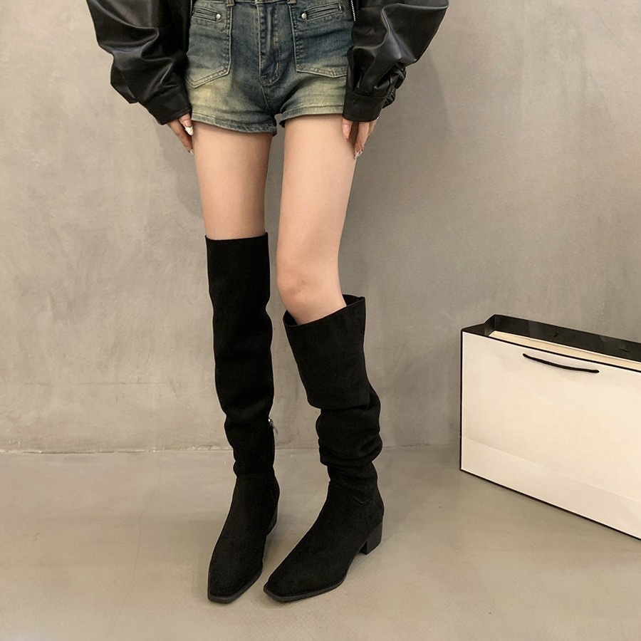 Tilova 핫 아이템 추천 여성용 굽높이 오버니 롱부츠! 웨스턴 레이더 부츠 & 폴드부츠 스타일링 (신상 가을겨울 부츠) 26,800원