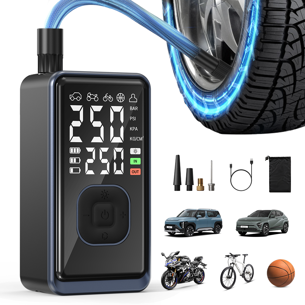 ACMEZING 무선 휴대용 타이어 공기압주입기 전동 에어펌프 보조배터리 LED 비상등 A11 26,800원