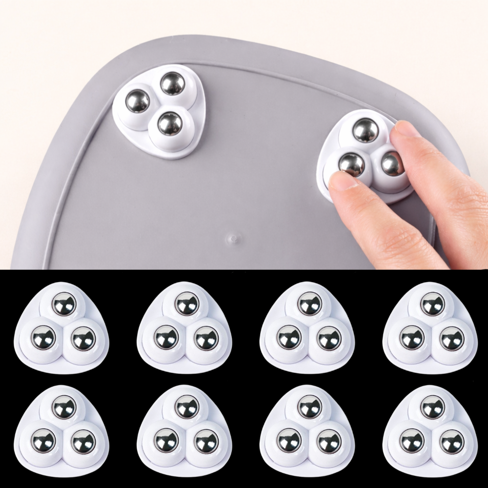 무아랑 자유회전 튼튼지지 접착식 바퀴 3구, 8개, 화이트 11,400원