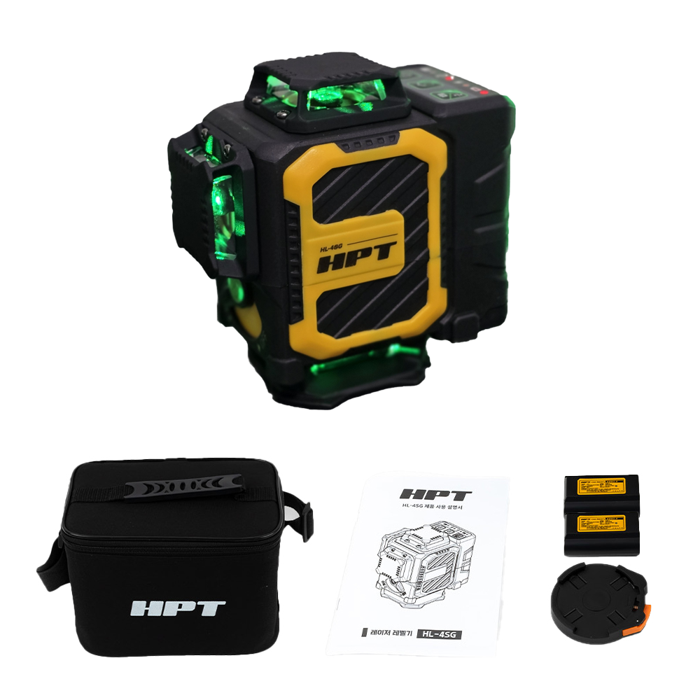 HPT 레이저레벨기 미니 그린 4D 오스람 다이오드 HL-4SG 배터리2개 최신형 222,000원