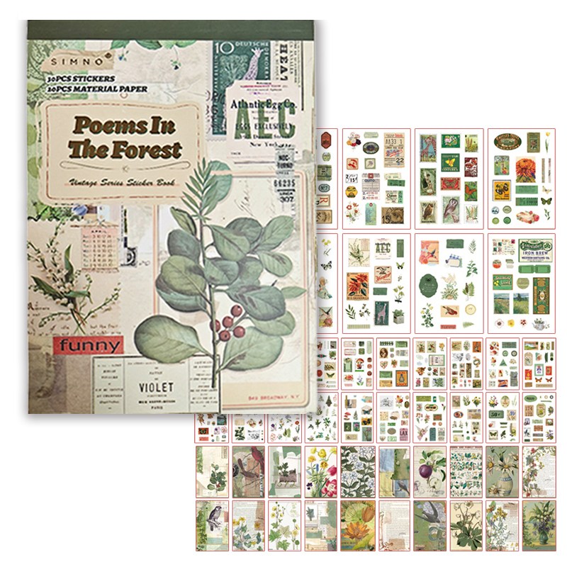 Equator 엔틱감성 빈티지 꾸미기 스티커북 선물, 1개, 숲 속의 이야기 10,000원