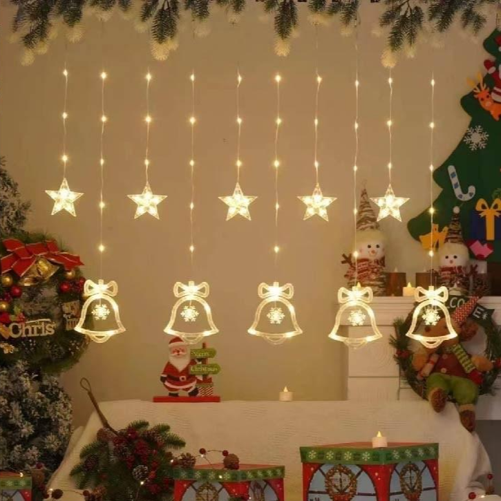 바이에스컴퍼니 크리스마스 커튼식 가랜드 LED 조명 모음 창문 줄전구 카페 거실 파티, 1개 22,900원