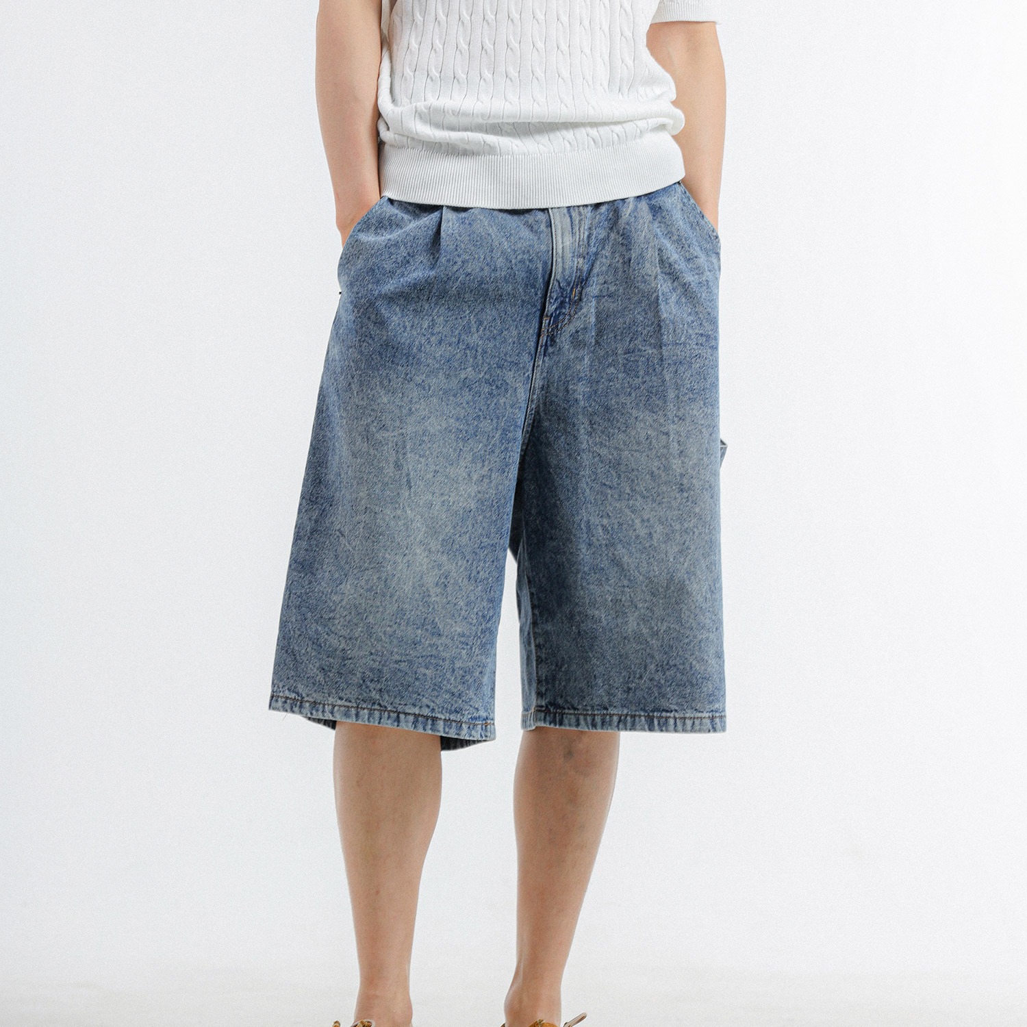 모던아론 남성용 카펜터 버뮤다 데님 팬츠 50,510원