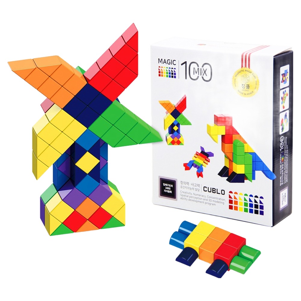 매직큐브 자석블럭 믹스 세트 100p, 1세트, 7색상(랜덤발송) 87,800원