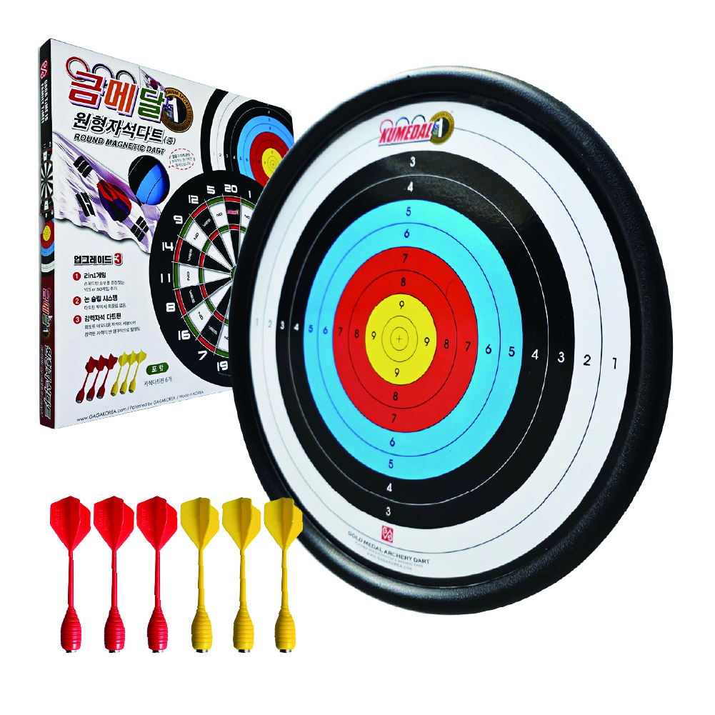 금메달 원형 자석다트 + 다트핀 6p, 혼합색상, 1개 11,000원