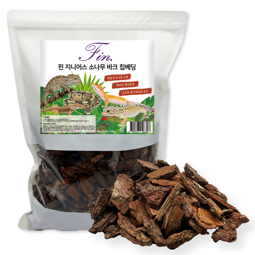 Fin 지니어스 소나무 바크 칩베딩 중간입자 M, 혼합색상, 1개 7,500원