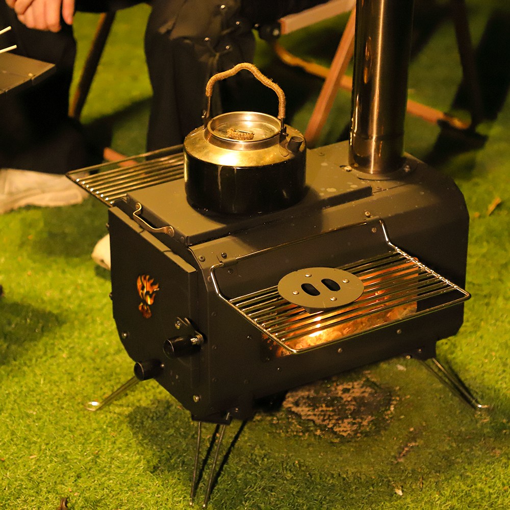 가르브이 캠핑 화목난로 오픈 스토브 미친화력 2026년 최신 출시 연통 화덕 장작 화로대, 현재가 144,990원