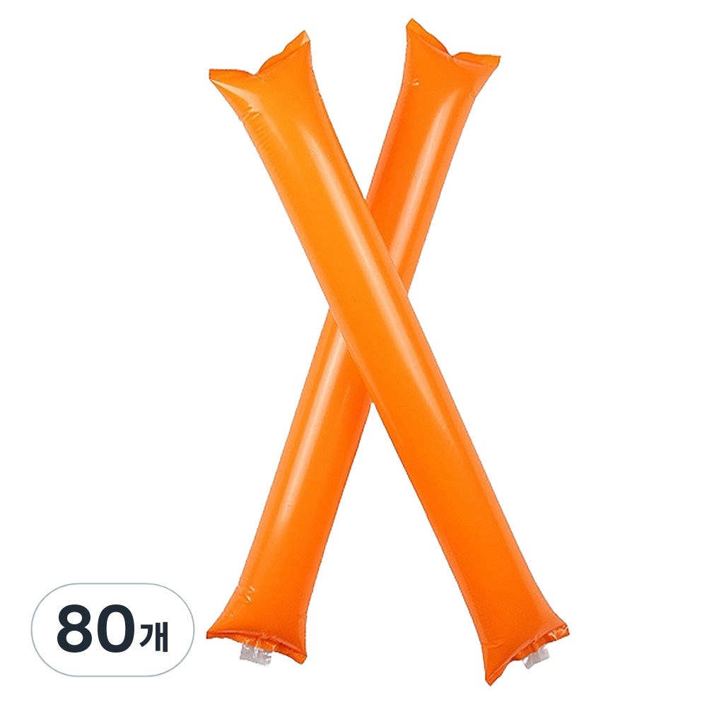 문구담 컬러 막대풍선 야구장 응원봉 2p, 26 오렌지, 80개 24,000원