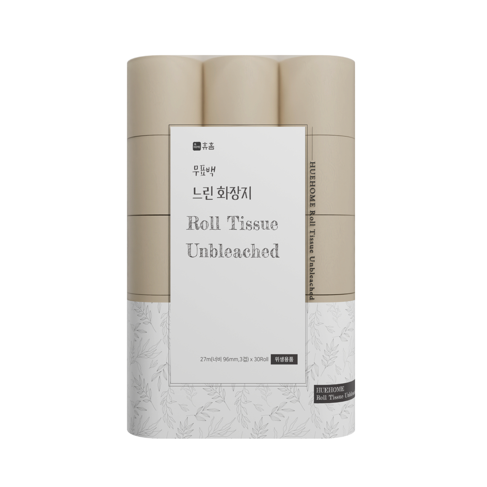 휴홈 3겹 무표백 느린 고급롤화장지, 27m, 30개입, 1개 15,550원