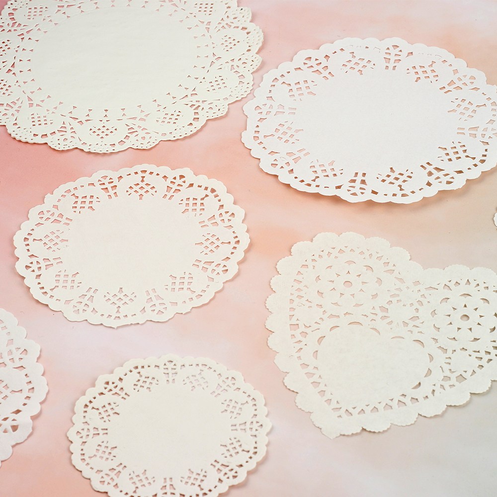 노크원 도일리페이퍼 원형,하트 5종, 600개 6,300원