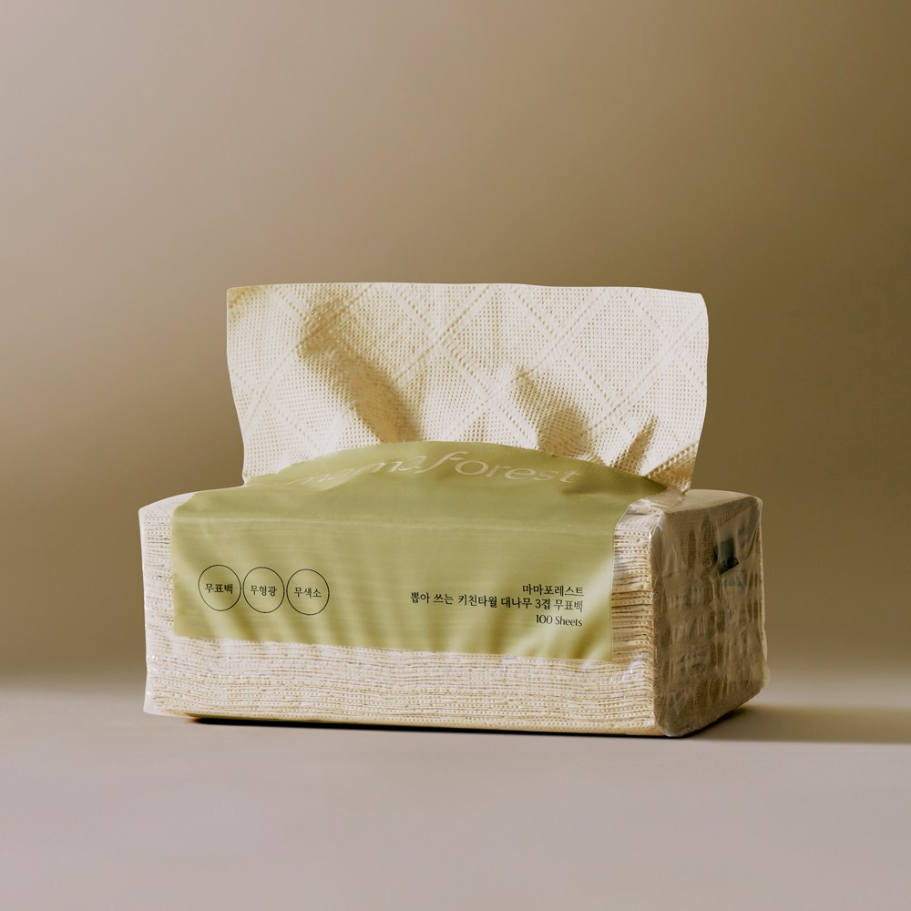 마마포레스트 뽑아쓰는 대나무 100% 3겹 키친타올 100매, 6개, 100매입 14,500원